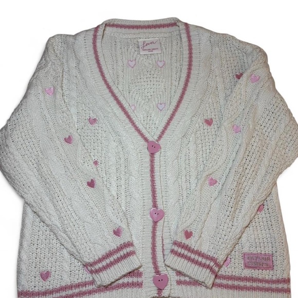 Taylor Swift White and Pink Heart Cardigan - Picture 1 of 5